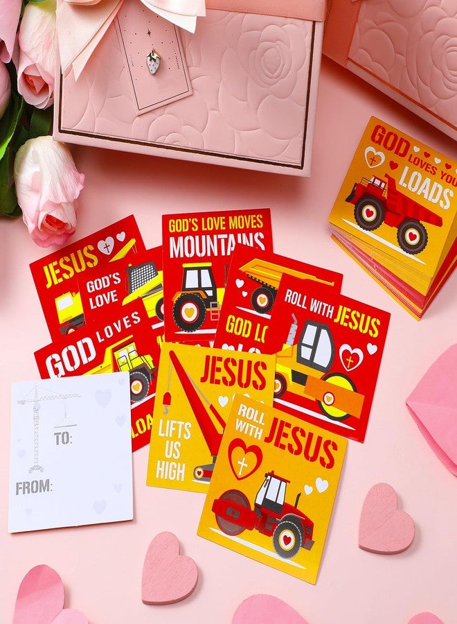 Dunzoom 60 Pcs Valentine‘s Day Gift Stickers Religious Construction Sticker Labels Set Happy Valentine‘s Day Gift Exchange Card Stickers Decorations for Valentines Party Classroom - Image 4